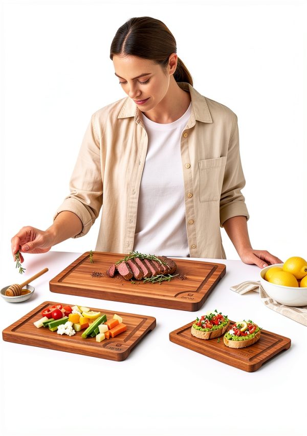 Royal Craft Wood Bamboo Cutting Board Set 3-Piece-2