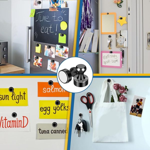 LOVIMAG Black Fridge Magnets Strong Small Round Metal-6