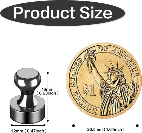 LOVIMAG Refrigerator Magnets Strong Small Round Black-2
