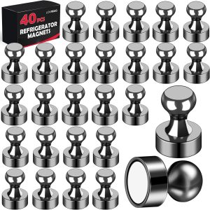 LOVIMAG Black Fridge Magnets Strong Small Round Metal-0