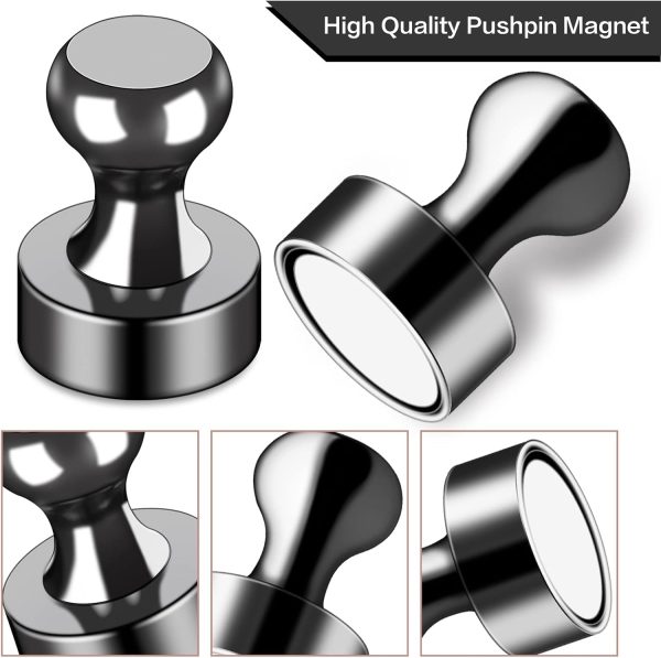 LOVIMAG Black Fridge Magnets Strong Small Round Metal-2