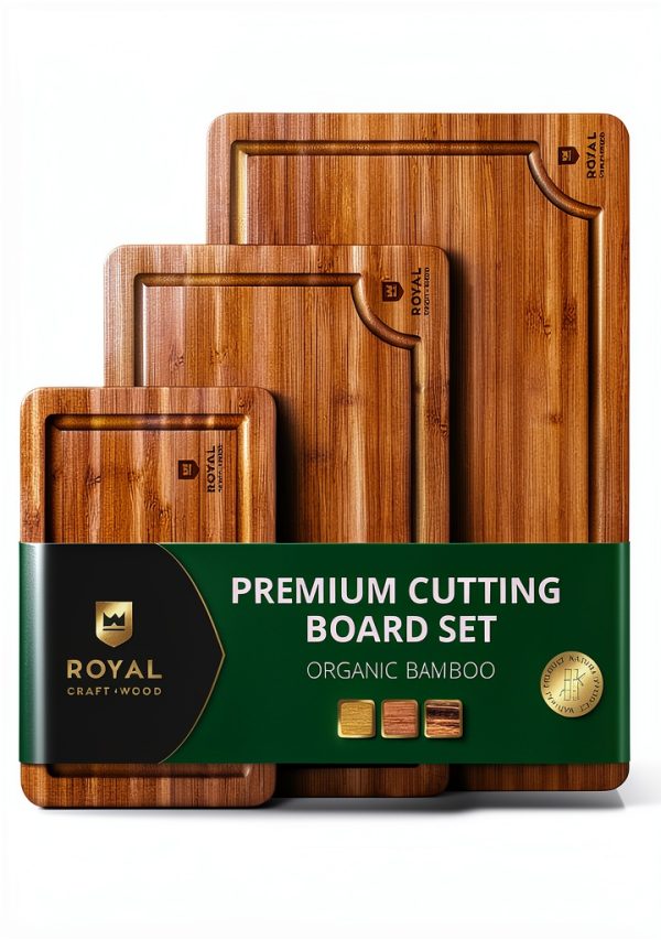 Royal Craft Wood Bamboo Cutting Board Set 3-Piece-0