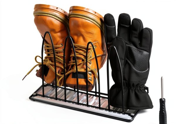 Dunkive Metal Shoe Dryer Rack Black Model LIF-0924 Compact Boot Dryer-0