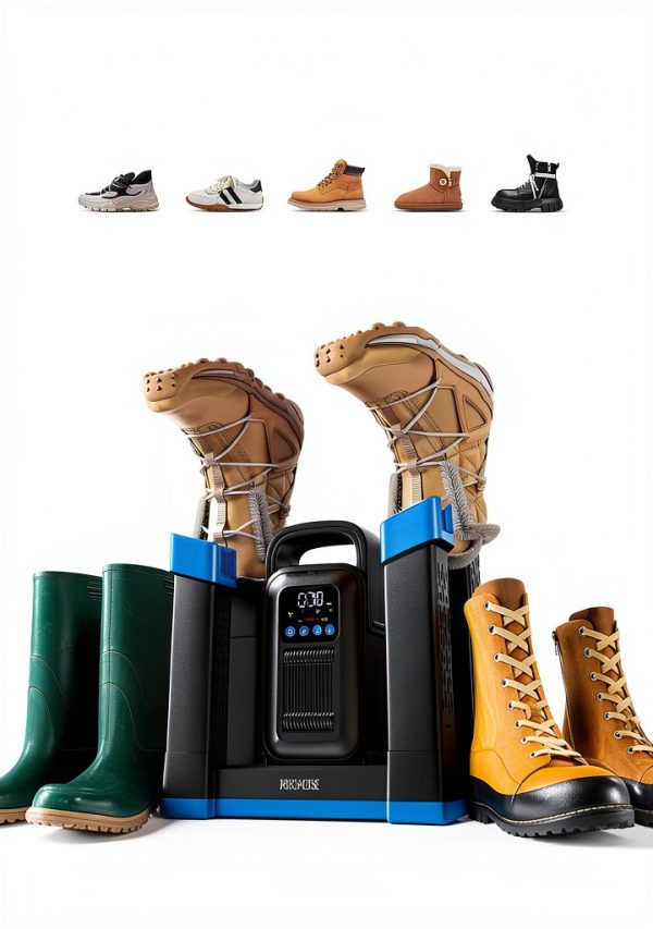 Boot Dryer POPCHOSE Dual Air Duct 800W Shoe and Boot Dryer Grey Blue-2