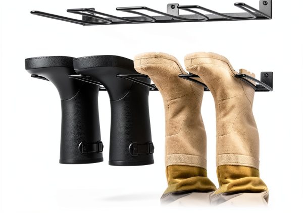 ORLESS Stainless Steel Boot Rack Black 4‑Shelf Wall‑Mount Shoe-0