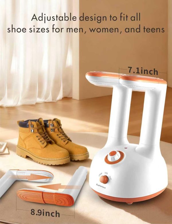 Euphonious Shoe Dryer Adjustable Dual‑Arm Design White Orange-5