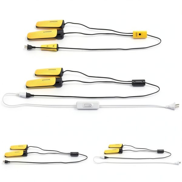 Bestmoument Dual-Core Shoe Dryer Yellow Black Portable 17.6W-5