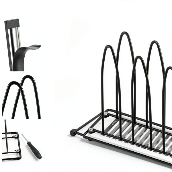 Dunkive Metal Shoe Dryer Rack Black Model LIF-0924 Compact Boot Dryer-3