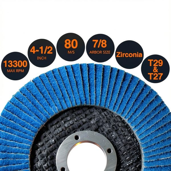 SHALL 24-Pack Flap Disc 4.5" x 7/8" Zirconia Grinding Wheel-4