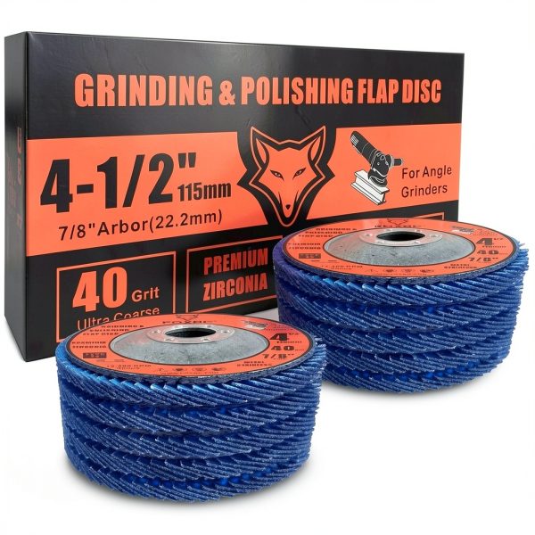 FOXBC 4.5 Inch Flap Disc 40 Grit Type 29 for Angle Grinder, Premium-4