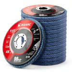 EZARC 12 Pack 40 Grit Flap Discs 4 1/2 for Angle Grinder, 4.5" x 7/8" T27 High Density Jumbo Zirconia Sanding Disc for Rust Removal, Finishing, Grinding, Deburring-0
