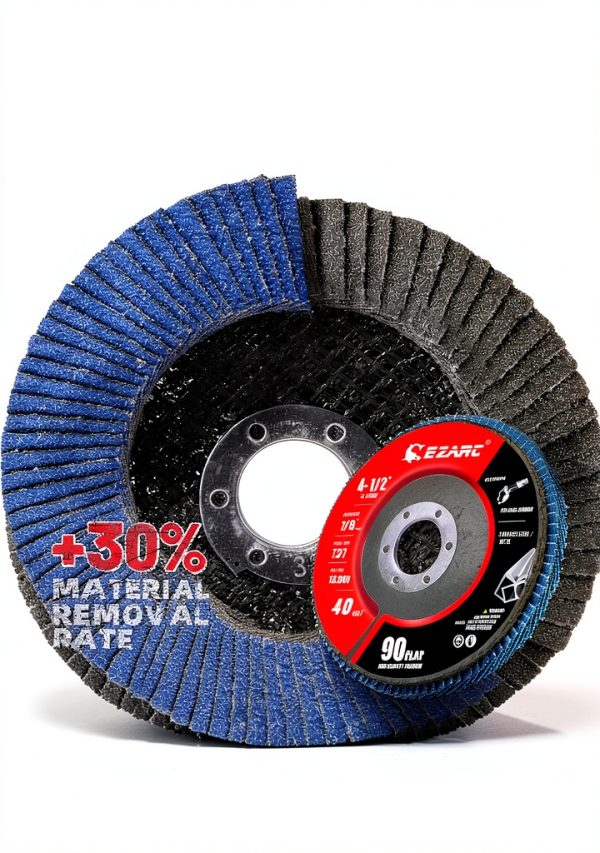 EZARC 12 Pack 40 Grit Flap Discs 4 1/2 for Angle Grinder, 4.5" x 7/8" T27 High Density Jumbo Zirconia Sanding Disc for Rust Removal, Finishing, Grinding, Deburring-3