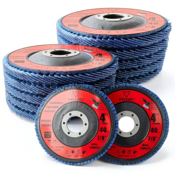 FOXBC 4.5 Inch Flap Disc 40 Grit Type 29 for Angle Grinder, Premium-3