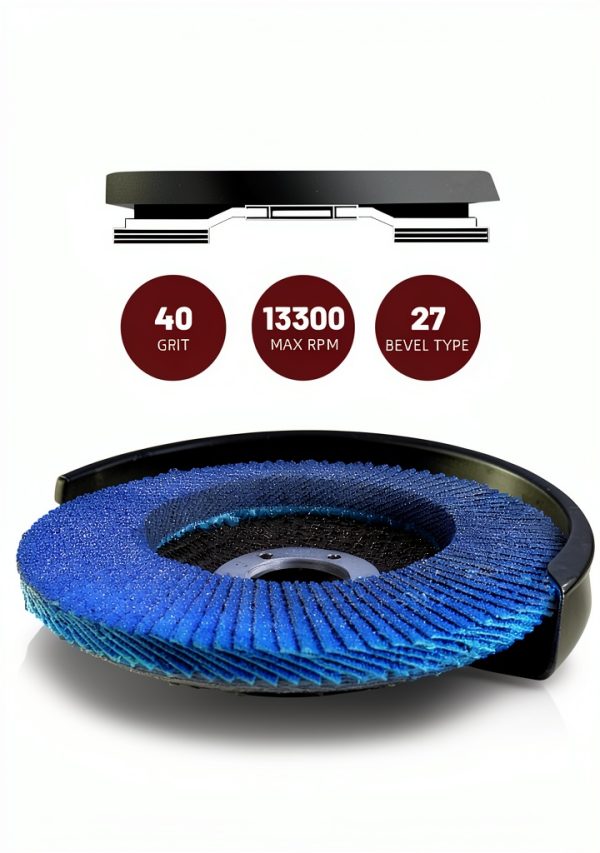 EZARC 12 Pack 40 Grit Flap Discs 4 1/2 for Angle Grinder, 4.5" x 7/8" T27 High Density Jumbo Zirconia Sanding Disc for Rust Removal, Finishing, Grinding, Deburring-1