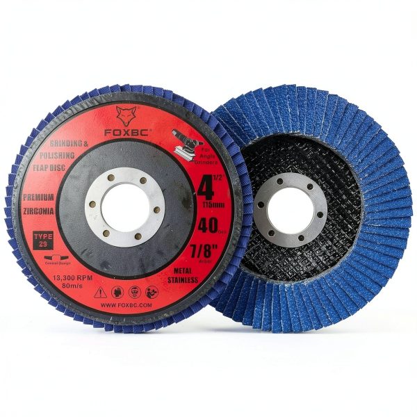 FOXBC 4.5 Inch Flap Disc 40 Grit Type 29 for Angle Grinder, Premium-2