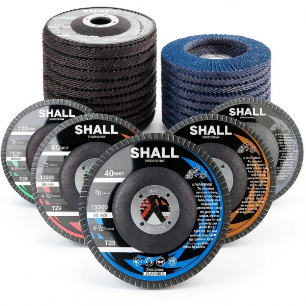 SHALL 24-Pack Flap Disc 4.5" x 7/8" Zirconia Grinding Wheel-0